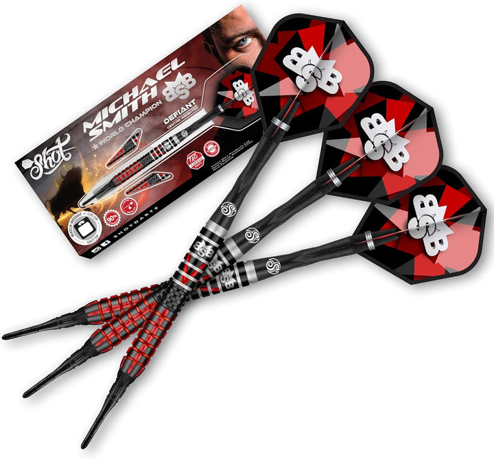 Shot Soft Darts Michael Smith Bully Boy Defiant 90% Tungsten Softtip Darts Softdart Hochwertige Tung