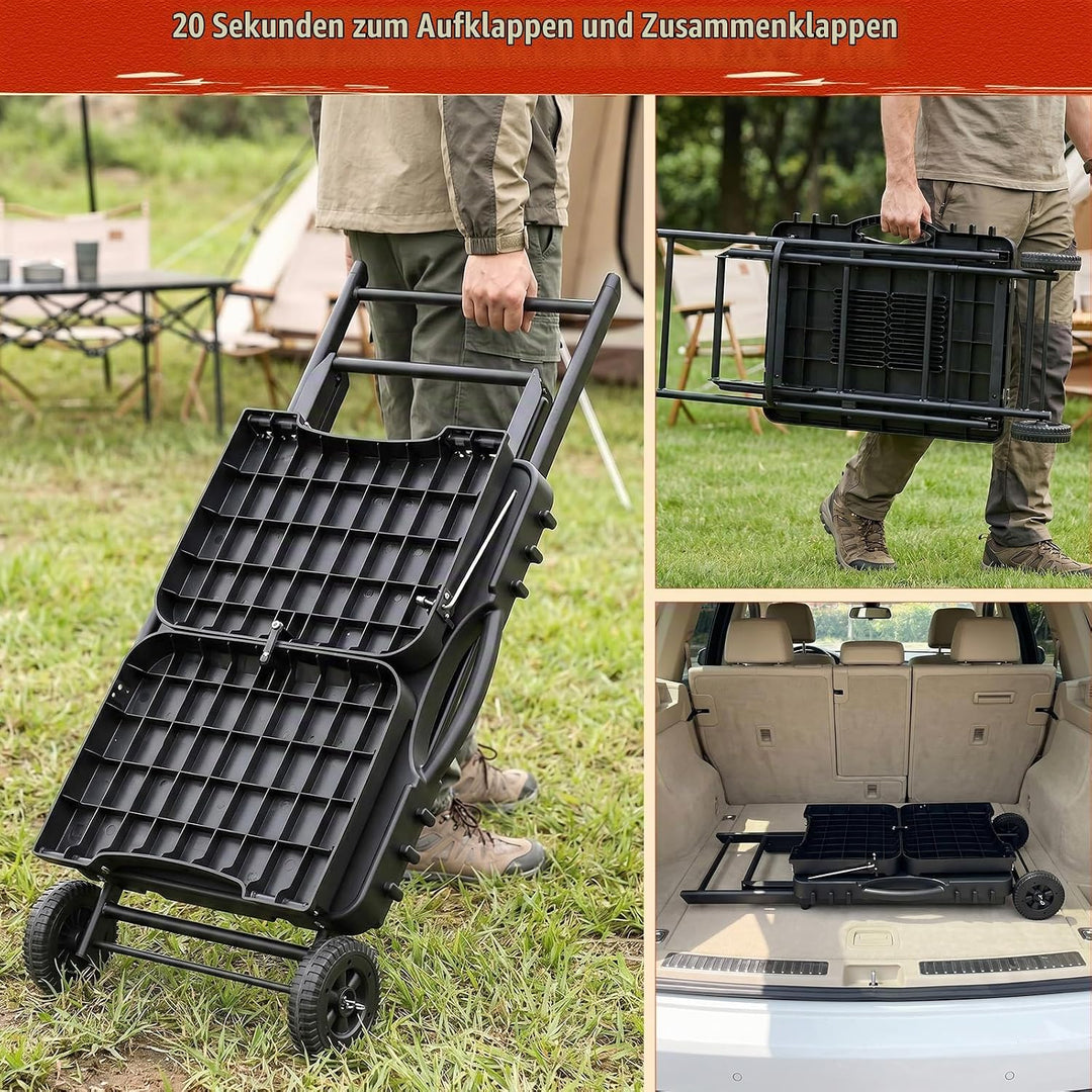 Denmay Grilltischwagen für Weber Q100 Q200 Q300 Serie, Enders Urban, Nexgrill, Ninja Woodfire Grill,