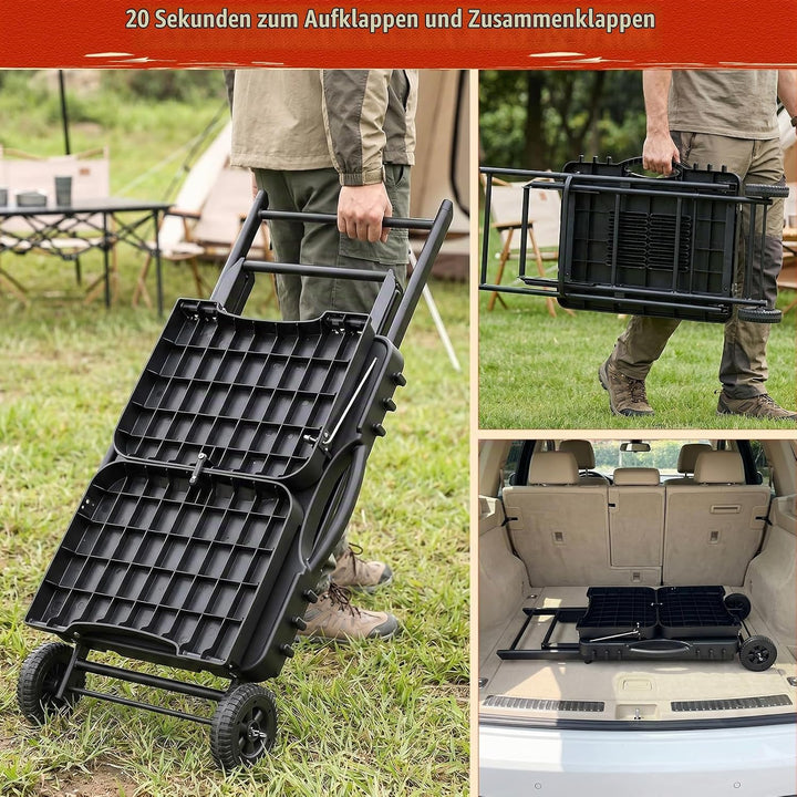 Denmay Grilltischwagen für Weber Q100 Q200 Q300 Serie, Enders Urban, Nexgrill, Ninja Woodfire Grill,