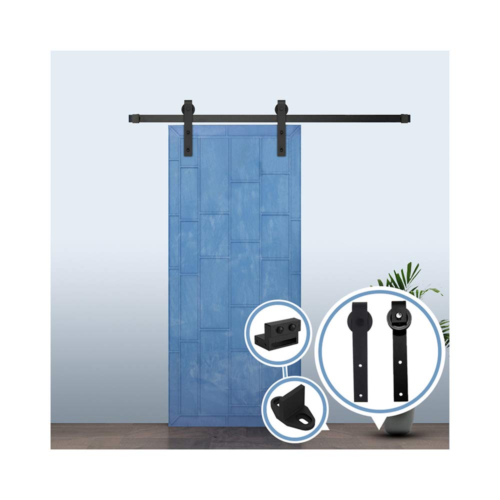 Schiebetürbeschlag Set 6.6FT/200 cm Schiebetür Kit Hängeschiene Schiebetürsystem Barn Door Hardware