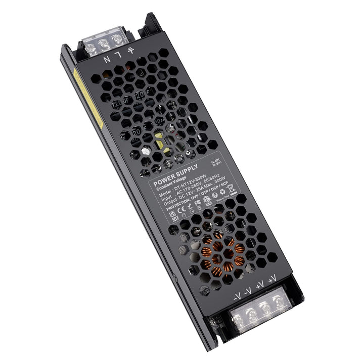REYLAX LED Trafo 12V 300W, Trafo 230V auf 12V DC 25A, Kompakter Extra Dünn 12 Volt Netzteil LED Trei