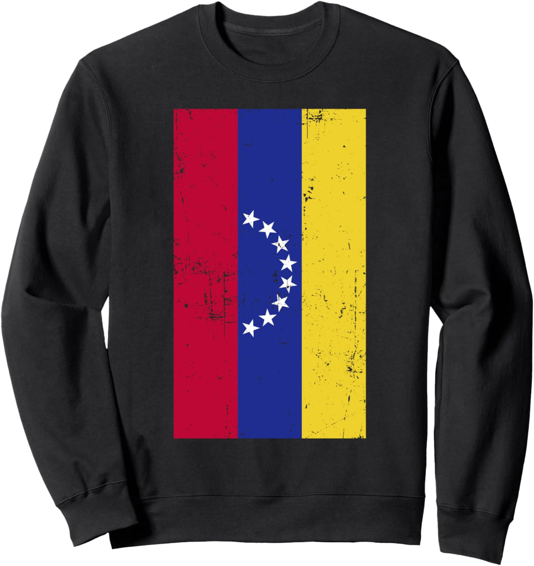 Venezuela South America Caracas Distressed Flag Sweatshirt