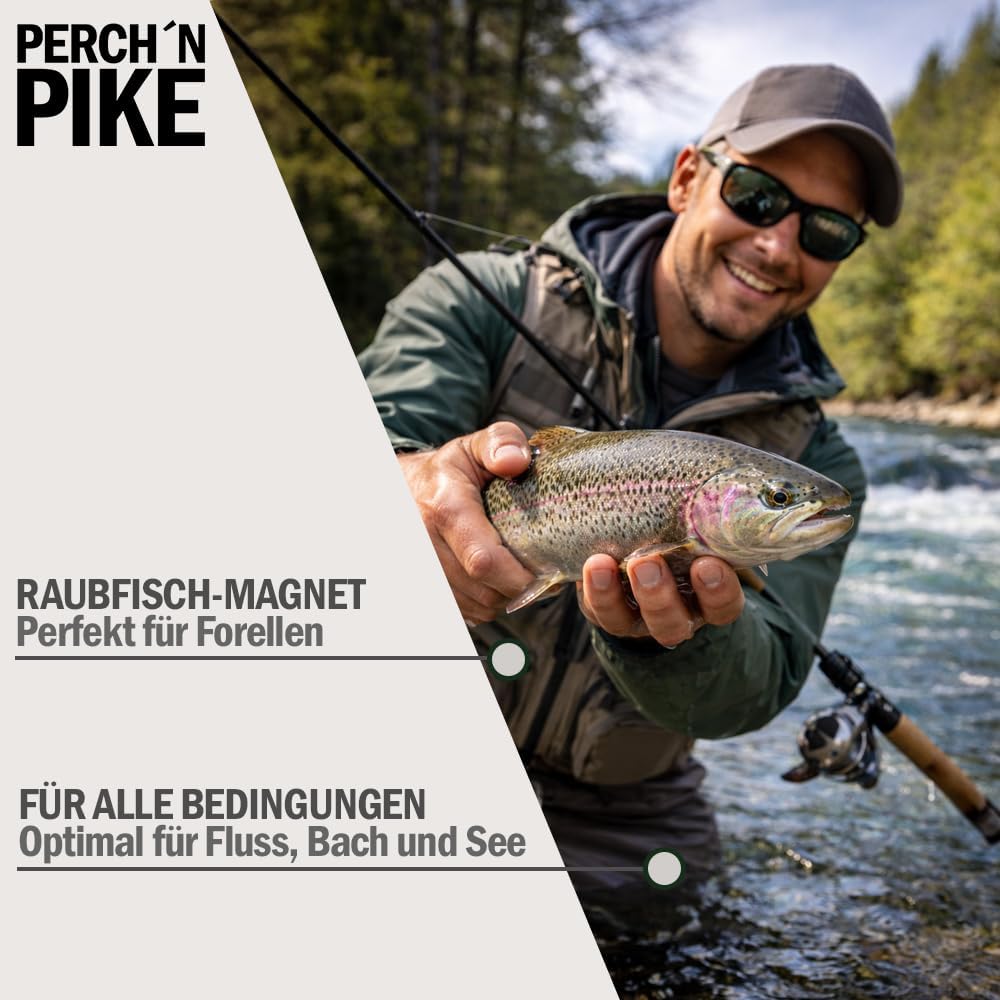 Wobbler im 5er Set für Forelle & Barsch, 5,5cm, Kunstköder Set für Spinnfischen, Minnow Köder sinken