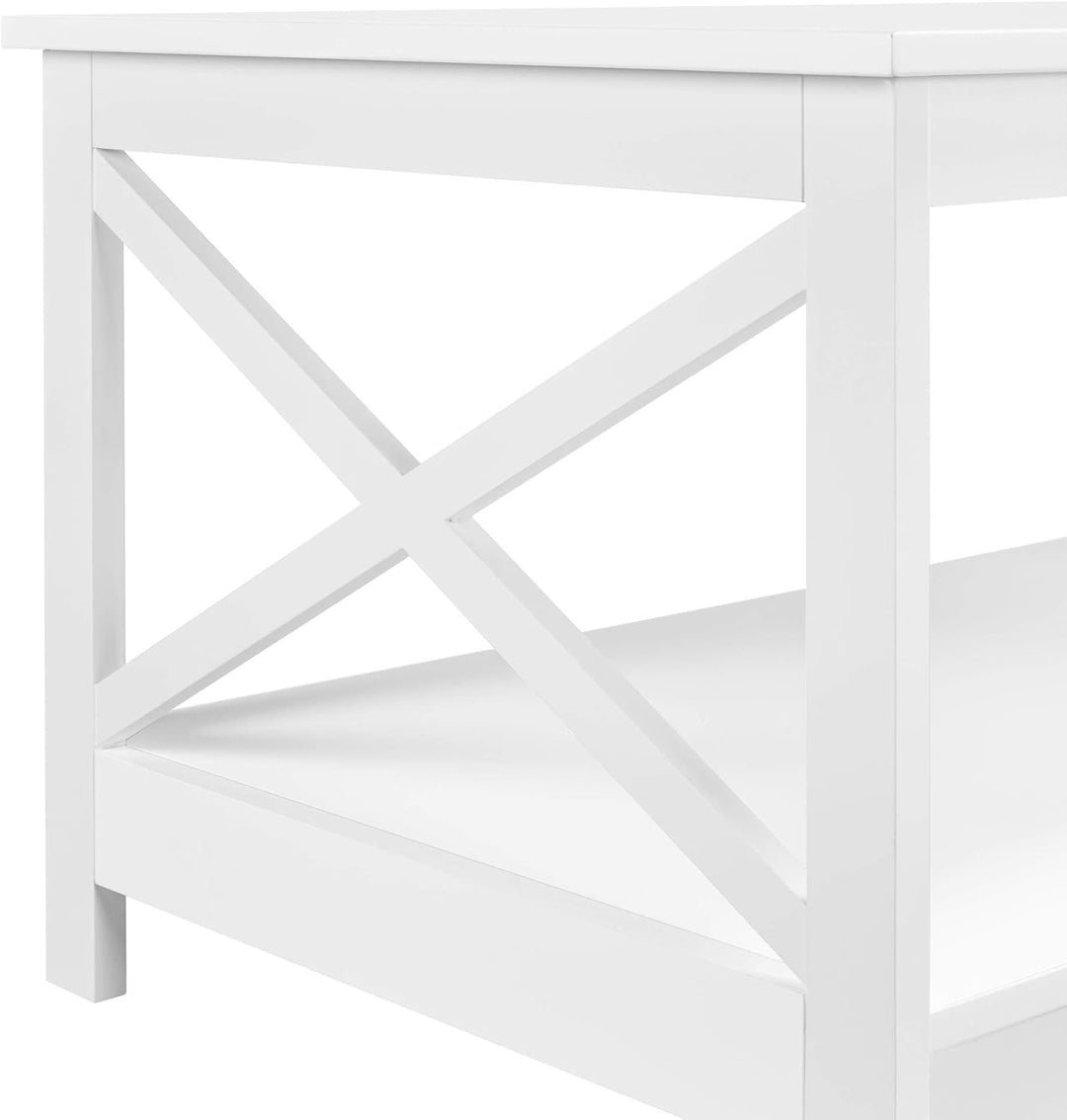 Yaheetech Couchtisch Weiss, Wohnzimmertisch, Sofatisch, Beistelltisch mit grosser Ablage, Stabiles D