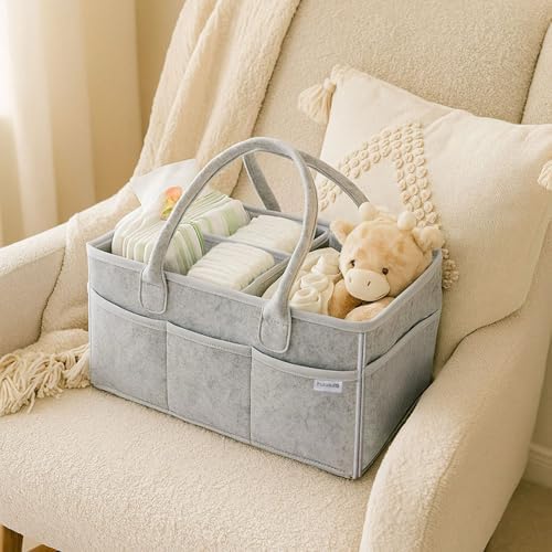 PUTSKA Baby Diaper Caddy Organizer Nursery Basket - A Baby basket gift registry for baby shower list