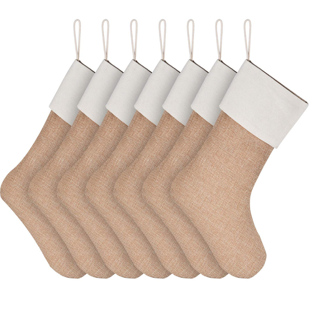 Sunshane Weihnachsstrumpf Sackleinen Kamin Weihnachtssocken zum Befüllen & Aufhängen für Weihnachtsd