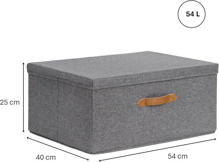 LOVE IT STORE IT Premium Aufbewahrungsbox mit Deckel - Aus hochwertigem Leinen Stoff - Verstärkt mit