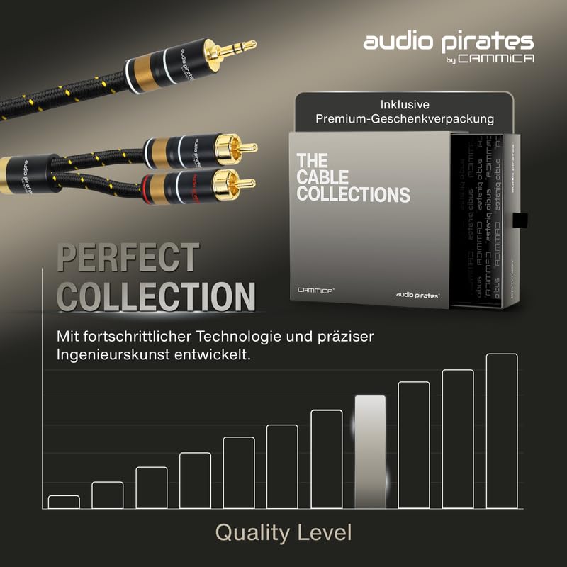 audio pirates by cammica Splitter Kabel 3,5 mm Klinke Stecker auf 2x RCA Clinch Stecker, RCA-Kabel,