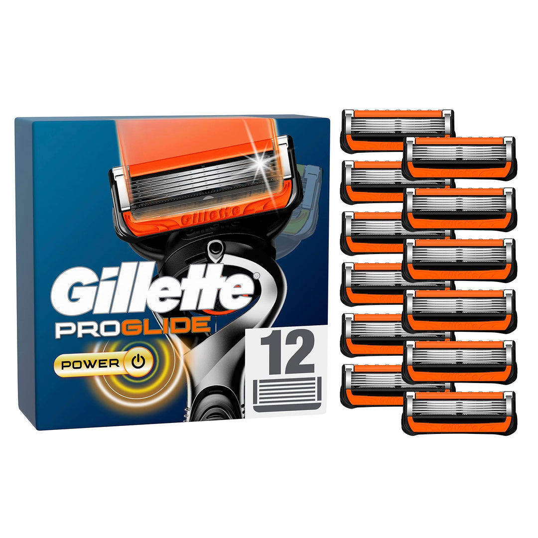 Gillette ProGlide Power Rasierklingen, 12 Ersatzklingen für Nassrasierer Herren mit 5-fach Klinge Ne