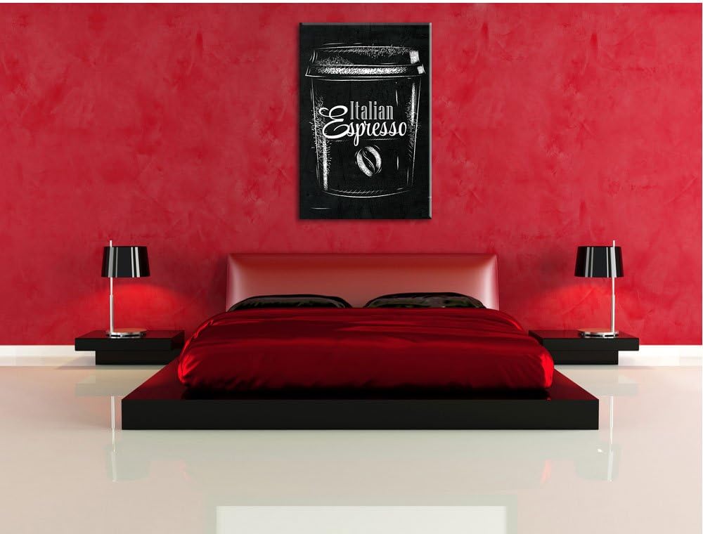 Pixxprint Italian Espresso als Leinwandbild/Grösse: 100x70 / Wandbild/Kunstdruck/fertig bespannt 70x