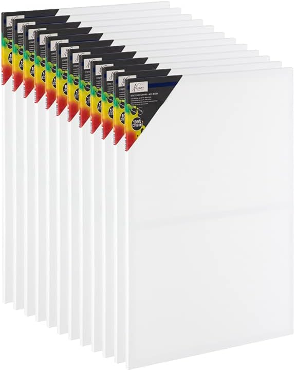 Van Nassau Fine Art Leinwand zum Bemalen | Leinwände-Set | 40 x 50 | 12 Stück | Keilrahmen klein/gro
