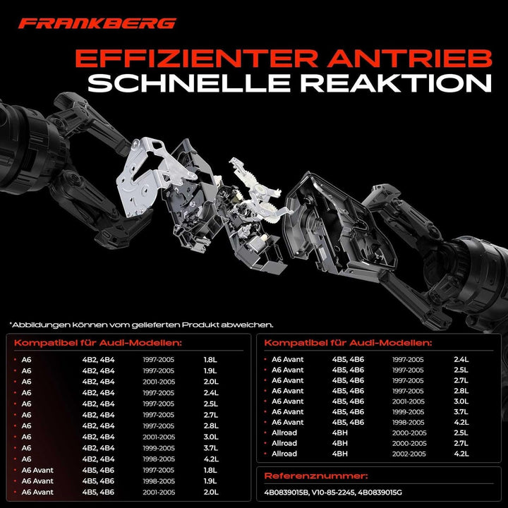 Frankberg Türschloss Stellmotor Hinten Links 7-Polig Kompatibel mit A6 4B2 C5 Limousine 1997-2005 Al