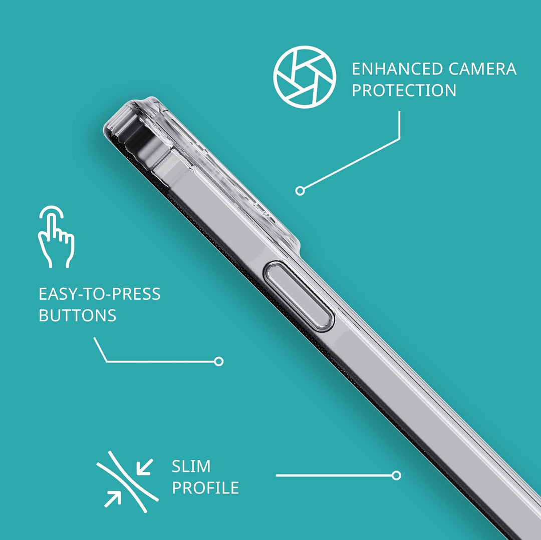 tech21 Evo Clear Hülle für iPhone 15 Pro – Aufprallschutz – transparent farblos, farblos