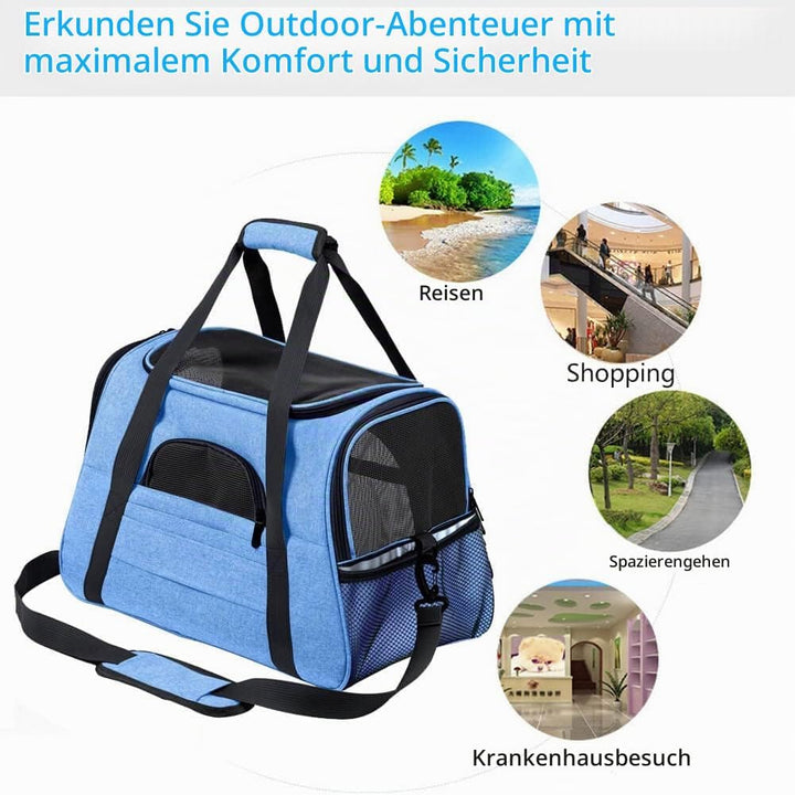 kleine Hunde Transportbox,transportbox Katze, Atmungsaktive und Faltbare Hundebox mit Verstellbarem,
