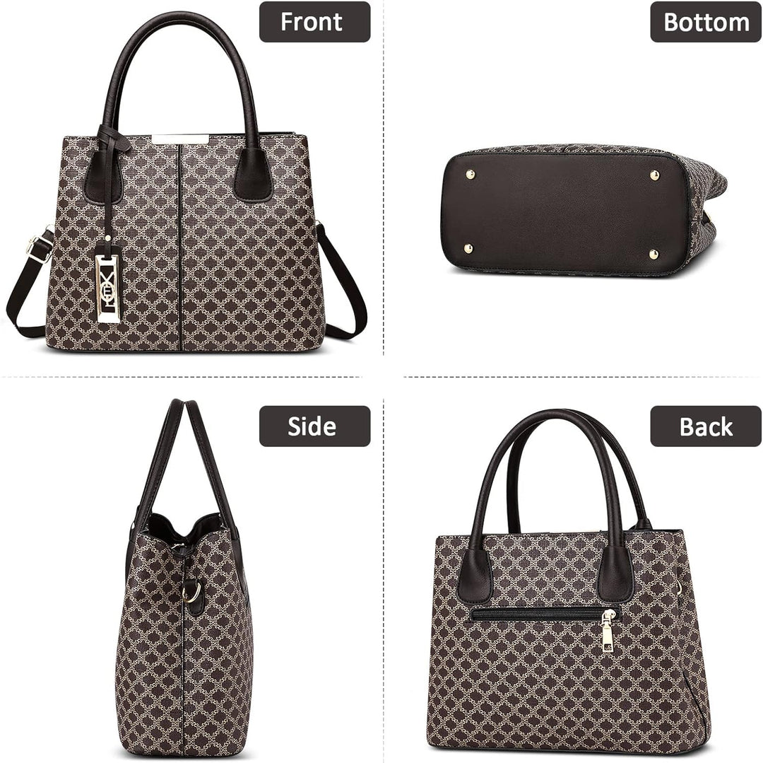 DIRRONA Retro Damen Handtasche Klassischer Druck Umhängetasche Elegant Schultertasche Lässig Crossbo