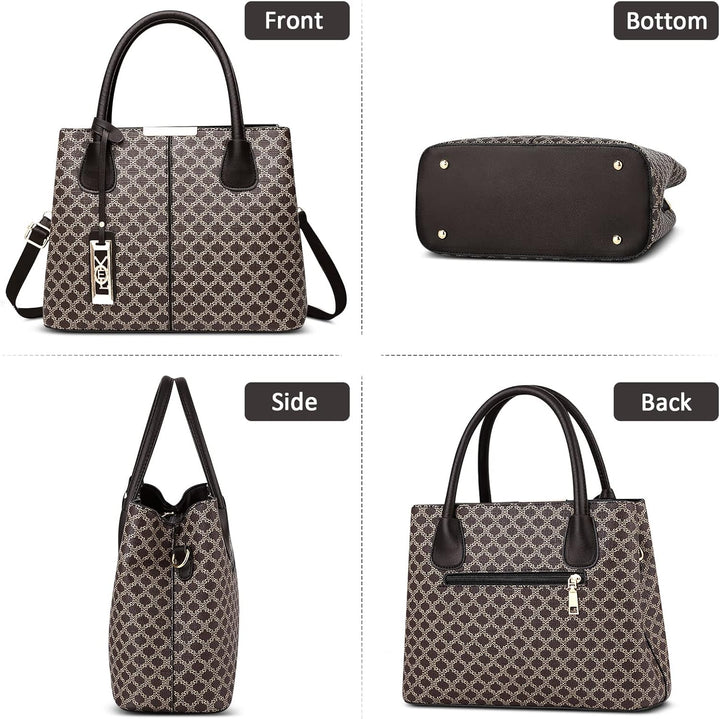 DIRRONA Retro Damen Handtasche Klassischer Druck Umhängetasche Elegant Schultertasche Lässig Crossbo