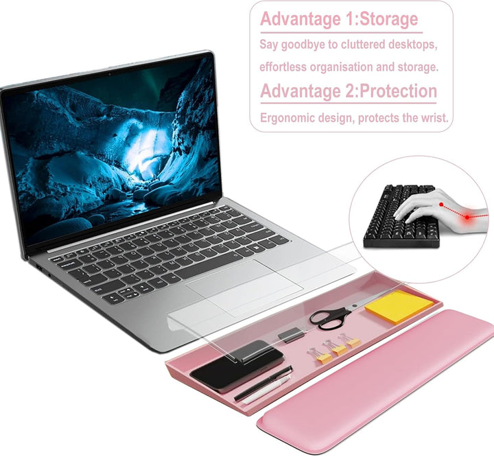 Tastaturablage Aus Durchsichtiges Acryl Geneigter Computer Mit Aufbewahrungsbo, Tastatur Halterung,