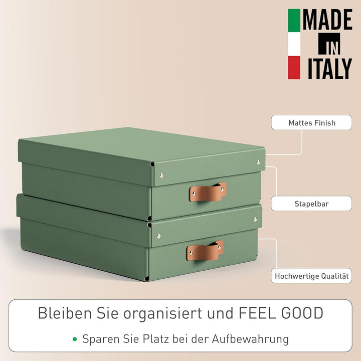 Leitz Puro Flache Aufbewahrungsbox mit Deckel, Medium, 2er-Set, Box 8 L, stapelbar, Organizer-Box fü