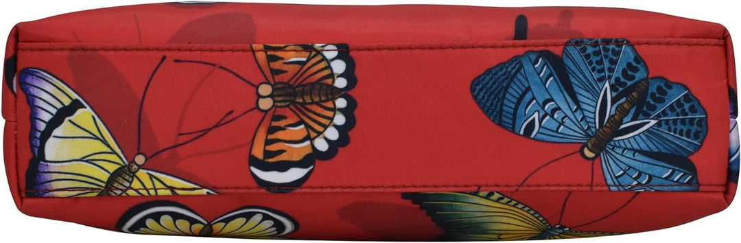 Anuschka Crossbody Tasche mit Einsteckfach - Wanderlust Kollektion - Nylonstoff mit Leder Trim und K