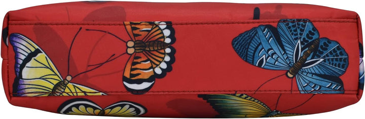 Anuschka Crossbody Tasche mit Einsteckfach - Wanderlust Kollektion - Nylonstoff mit Leder Trim und K