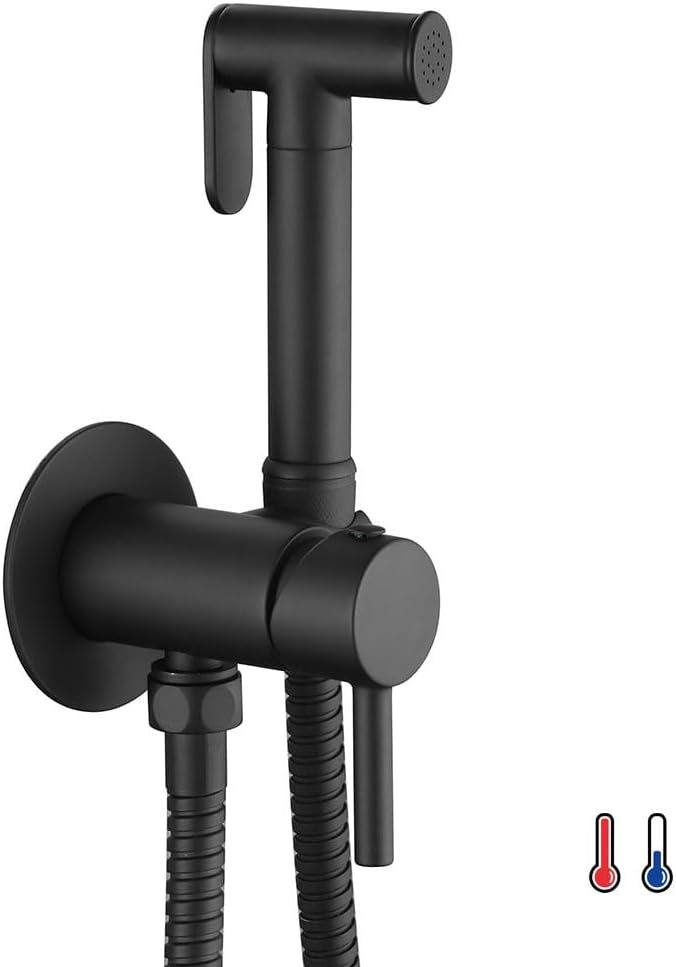LLAVISAN L474651 Schwarz WC Armatur, Black Intimhygiene zum Austausch des Bidets, Einhebelmischer ka