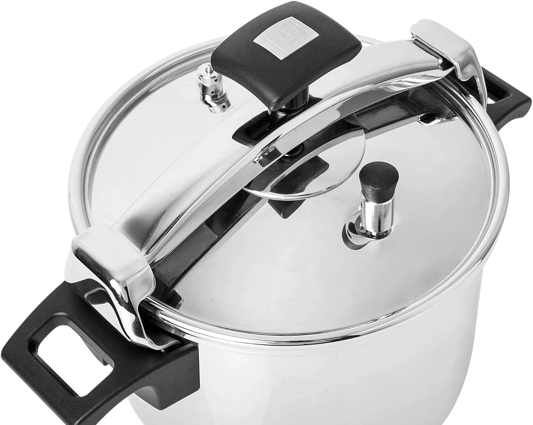 BOJ Schnellkochtopf CLASSIC, 18/10 Edelstahl, 1mm Dicke (Ø 24cm, 6L) Ø 24cm, 6L Grau, Ø 24cm, 6L Gra