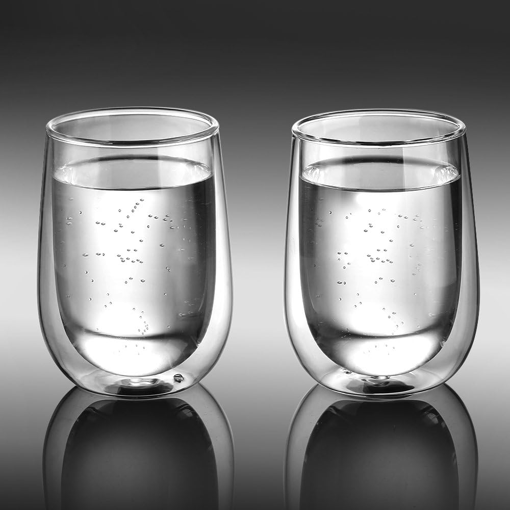 glastal 350ml Doppelwandige Latte Macchiato Gläser Set Borosilikatglas Kaffeetassen Glas 2er Set Kaf