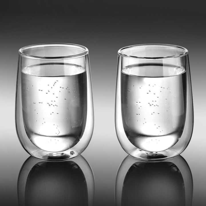 glastal 350ml Doppelwandige Latte Macchiato Gläser Set Borosilikatglas Kaffeetassen Glas 2er Set Kaf