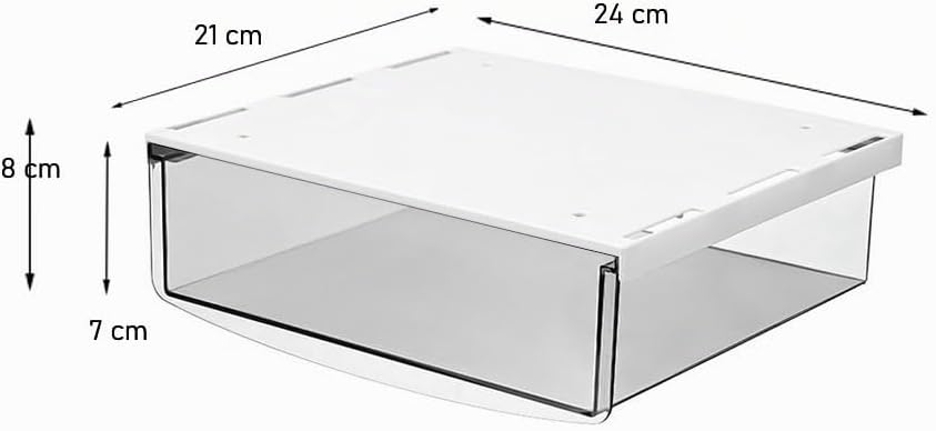 TUKA Unterschreibtisch-Schubladen 24x21x8cm, Selbstklebende Schubladen, Versteckte Unterbauschublade