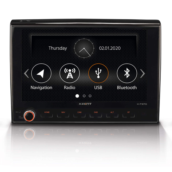 Xzent X-F270: Infotainer, 2 Din Mediencenter für FIAT Ducato, Multimedia mit 20,3 cm / 8“ Touchscree