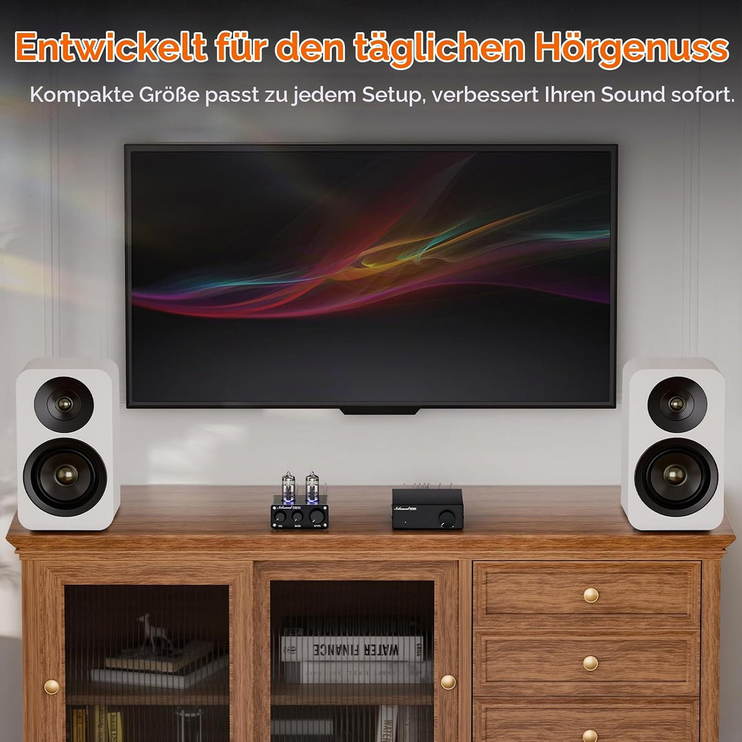 Nobsound Mini HiFi Röhren Vorverstärker: Stereo Audio Preamp der Klasse A mit Bass- und Höhenregelun