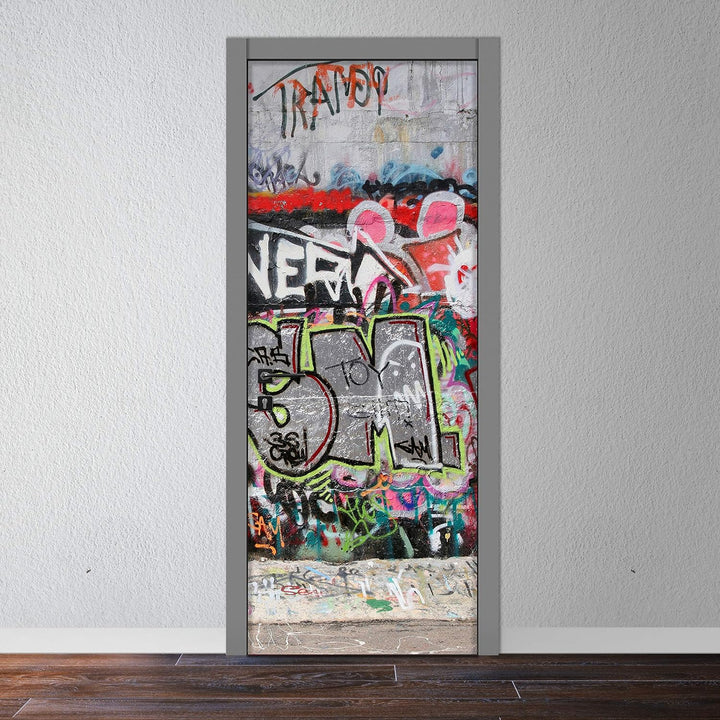 wandmotiv24 Türtapete Graffiti 3 80 x 200cm (B x H) - Dekorfolie selbstklebend Sticker für Türen, Tü