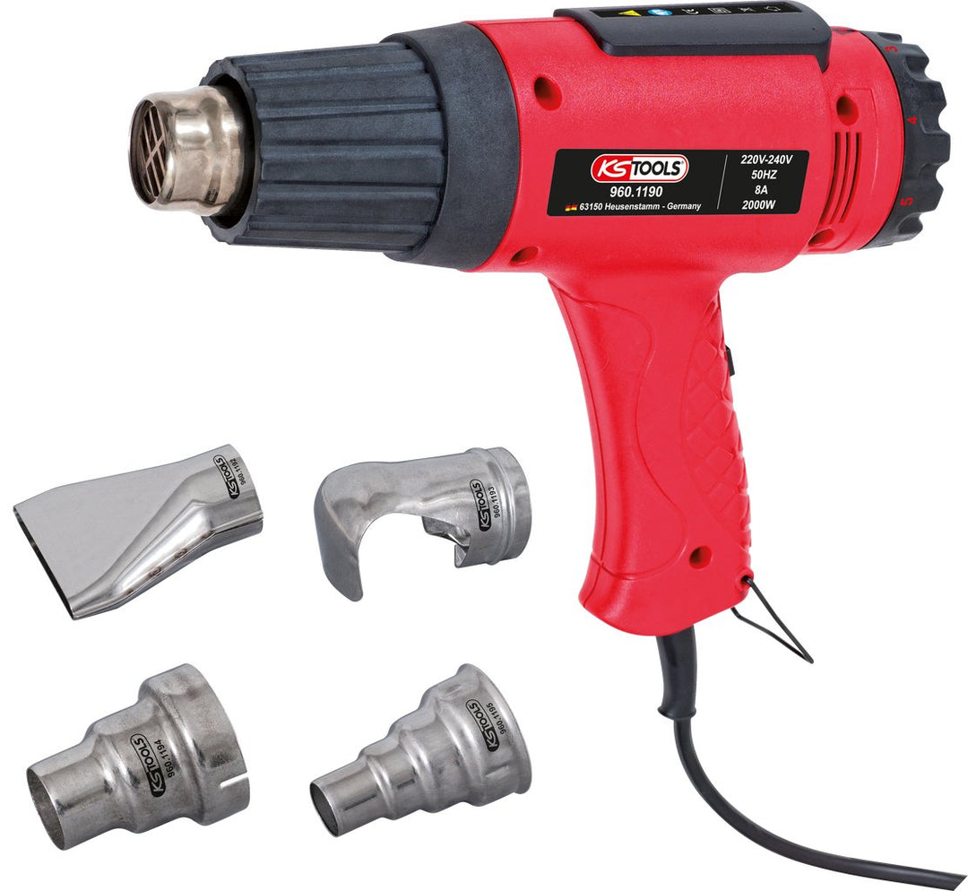KS Tools 960.1190 Heissluft-Gerät Satz inkl. 4 Aufsätze