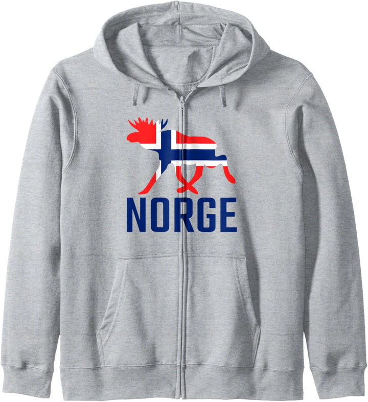 NORGE Elch mit Norwegen Flagge Kapuzenjacke