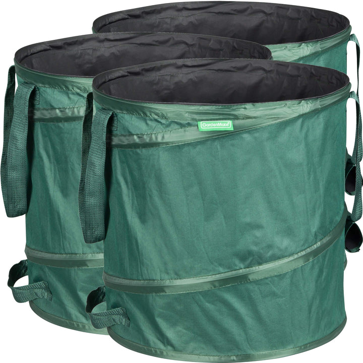 GardenMate 3x Pop-up Gartensack 85l - Selbstaufstellend aus robustem Polyester Oxford 600D Gewebe 3x