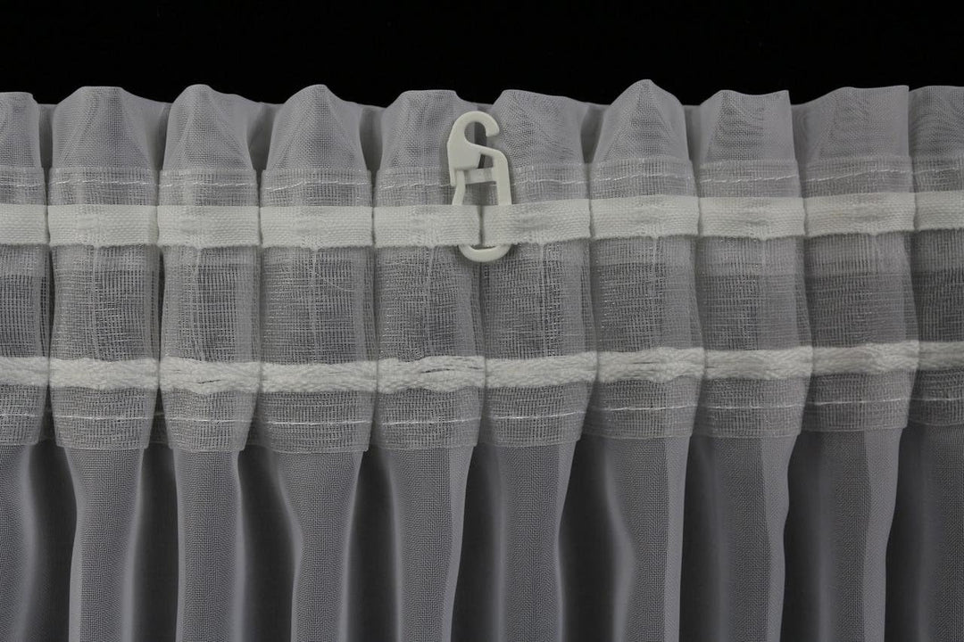 EASYHomefashion Fertiggardine nach Mass Voile Store weiss, massgefertigt, halbtransparent mit BLEIST