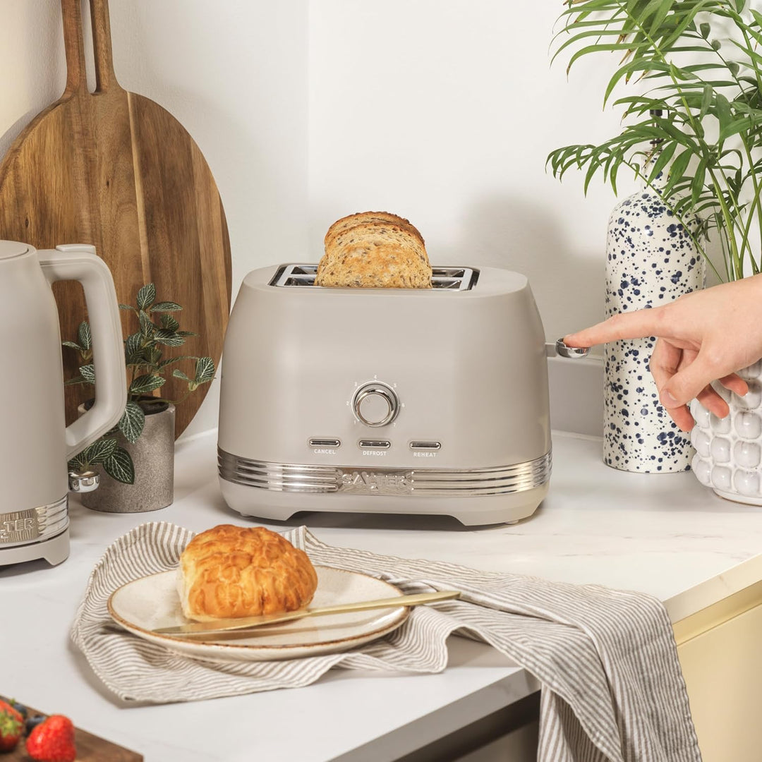 Salter Rise 2-Scheiben-Toaster – 800 W, 7 Bräunungsstufen, breite Schlitze, Hochhebe-Auswurf, heraus