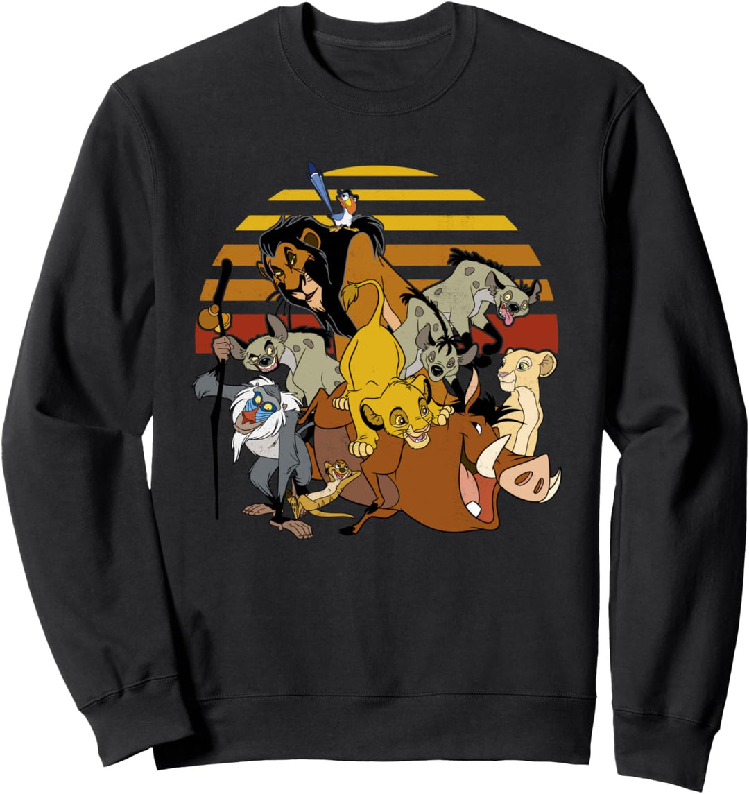 Disney The Lion King Group Shot Sunset Lines Sweatshirt