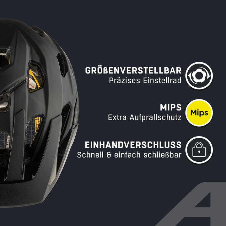 ALPINA PLOSE MIPS - Sicherer und Komfortabler MIPS Enduro & MTB Fahrradhelm Mit Antibakteriellen Pol