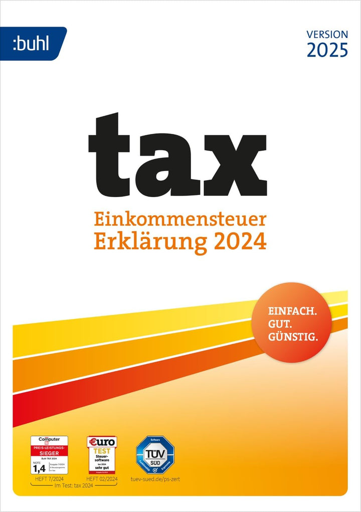 Tax 2025 DVD Box (für Steuerjahr 2024)|frustfreie Verpackung Disc in Frustfreierverpackung, Disc in