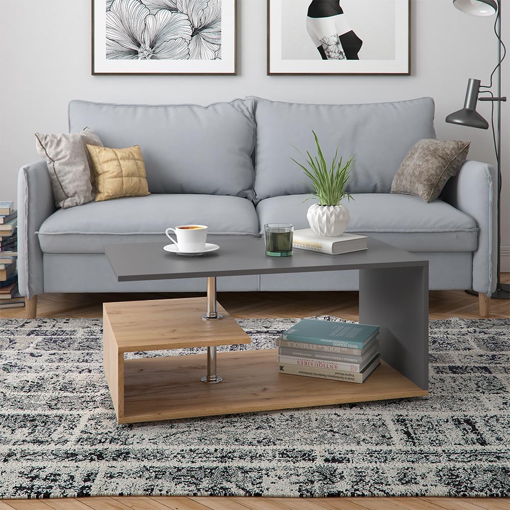 Vicco Couchtisch Guillermo Wohnzimmertisch Beistelltisch Holztisch Kaffeetisch 90 x 50 cm