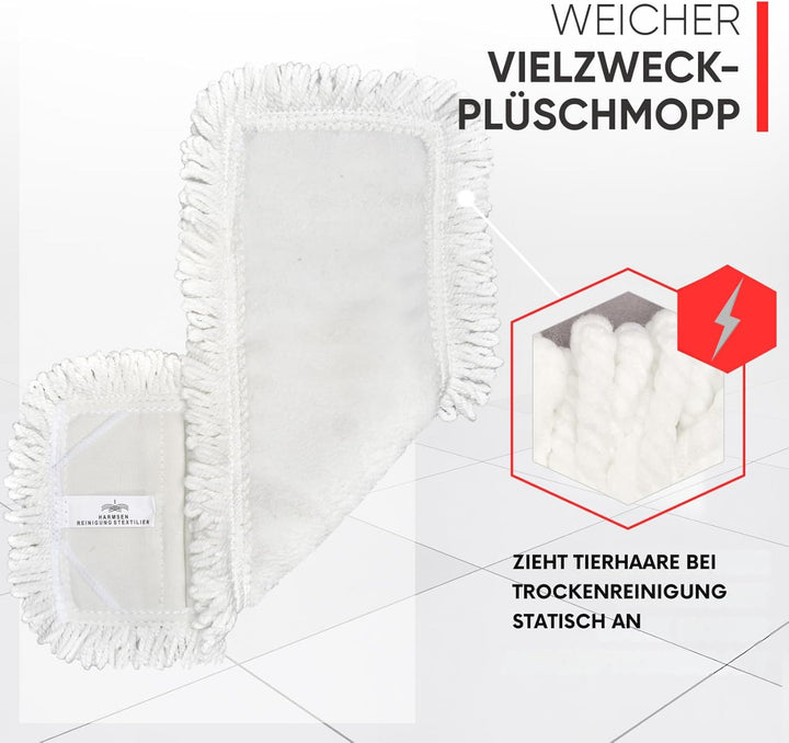 Wischmopp Bezug für Ecken & Fugen - Bodenwischer, Wischbezug von WOWtowelz – 40 cm Variante - 10er S