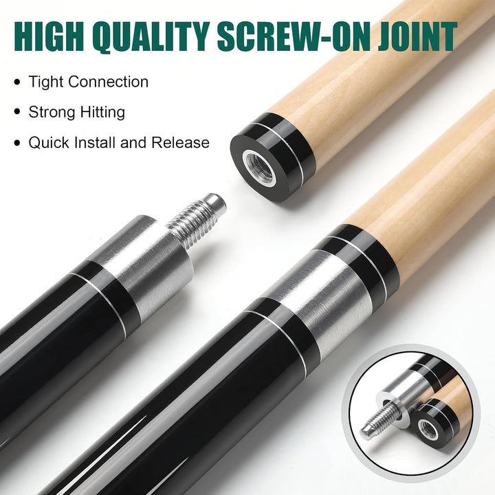 Pool Queue, 58 Zoll Billard Queue Hardwood Pool Cue 13mm Spitzen für Professionelle Billardspieler,