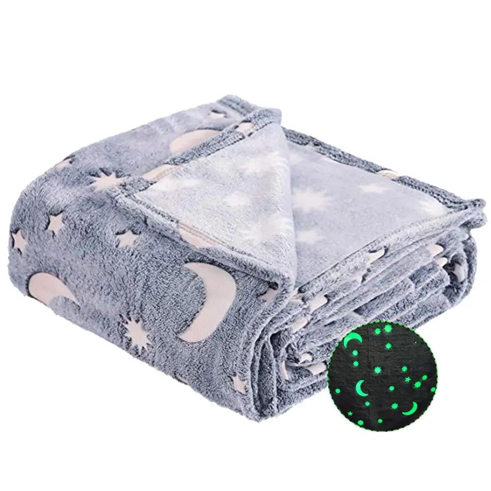 BAOJULONG Kuscheldecke die im Dunkeln leuchtet, Behagliche und Weiche Wohndecke für Bett Couch und S