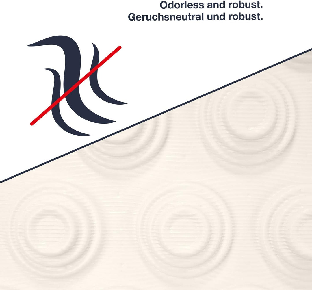 WohnDirect Duschmatte Creme/halbrund 58cm - rutschfest & sehr robust - Antirutschmatte für Dusche od