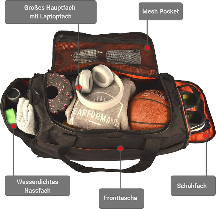 Ultimate Sportbag | nachhaltige Sporttasche mit Schuhfach & Nassfach mit Rucksackfunktion für Herren
