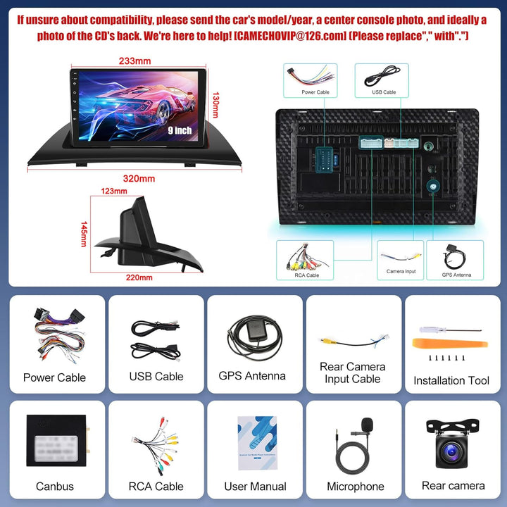 CAMECHO Android 13 Autoradio mit Navi für BMW X3 E83(2004-2012),Doppel Din Autoradio mit Carplay And