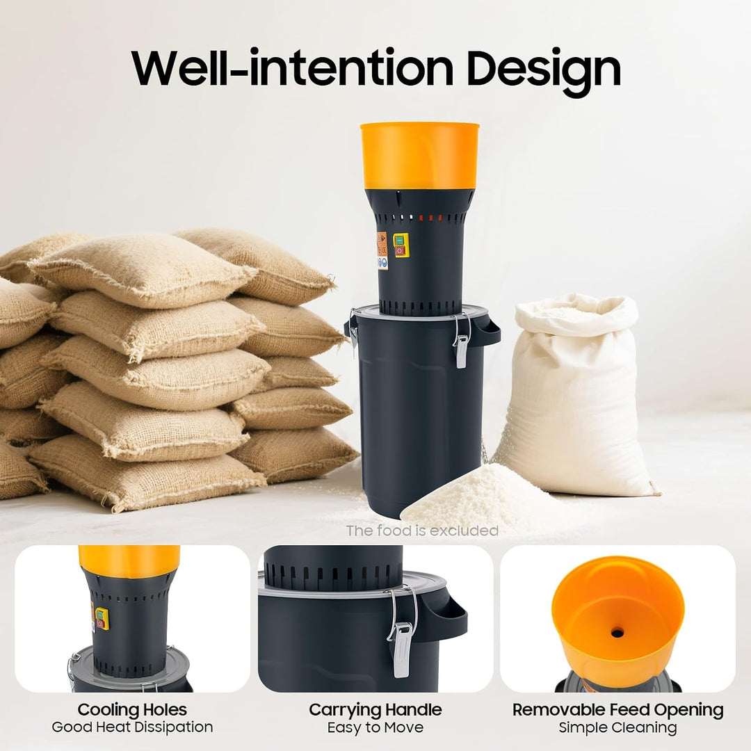 Getreidemühle Elektrisch, 1000W Kornmühle Mehlmühle 220V Flour Dry Wet Cereal Machine Elektrische Kö