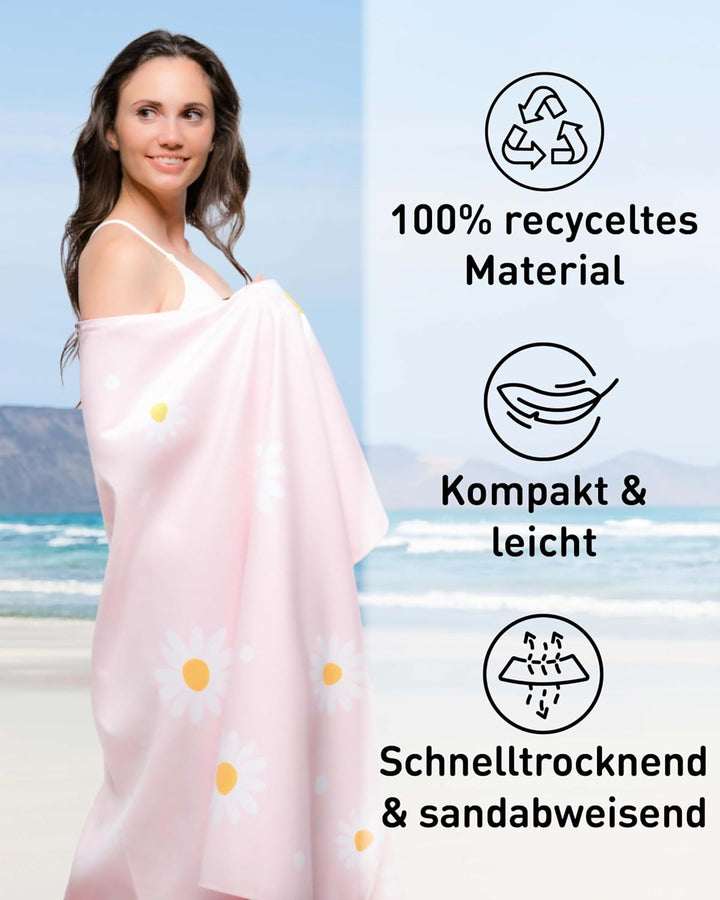 Fit-Flip Strandtuch XXL aus Mikrofaser - leicht und schnelltrocknend - 100% recyceltes Strandhandtuc