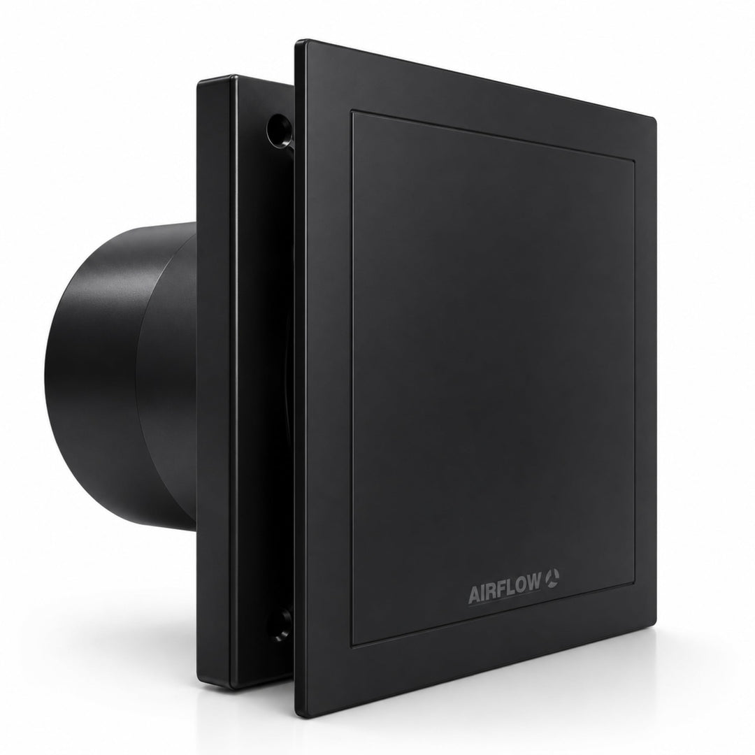 Airflow QT100B Badlüfter 25L/s Luftstrom – Made in Germany, 2 Geschwindigkeitsstufen, 100mm Rohransc